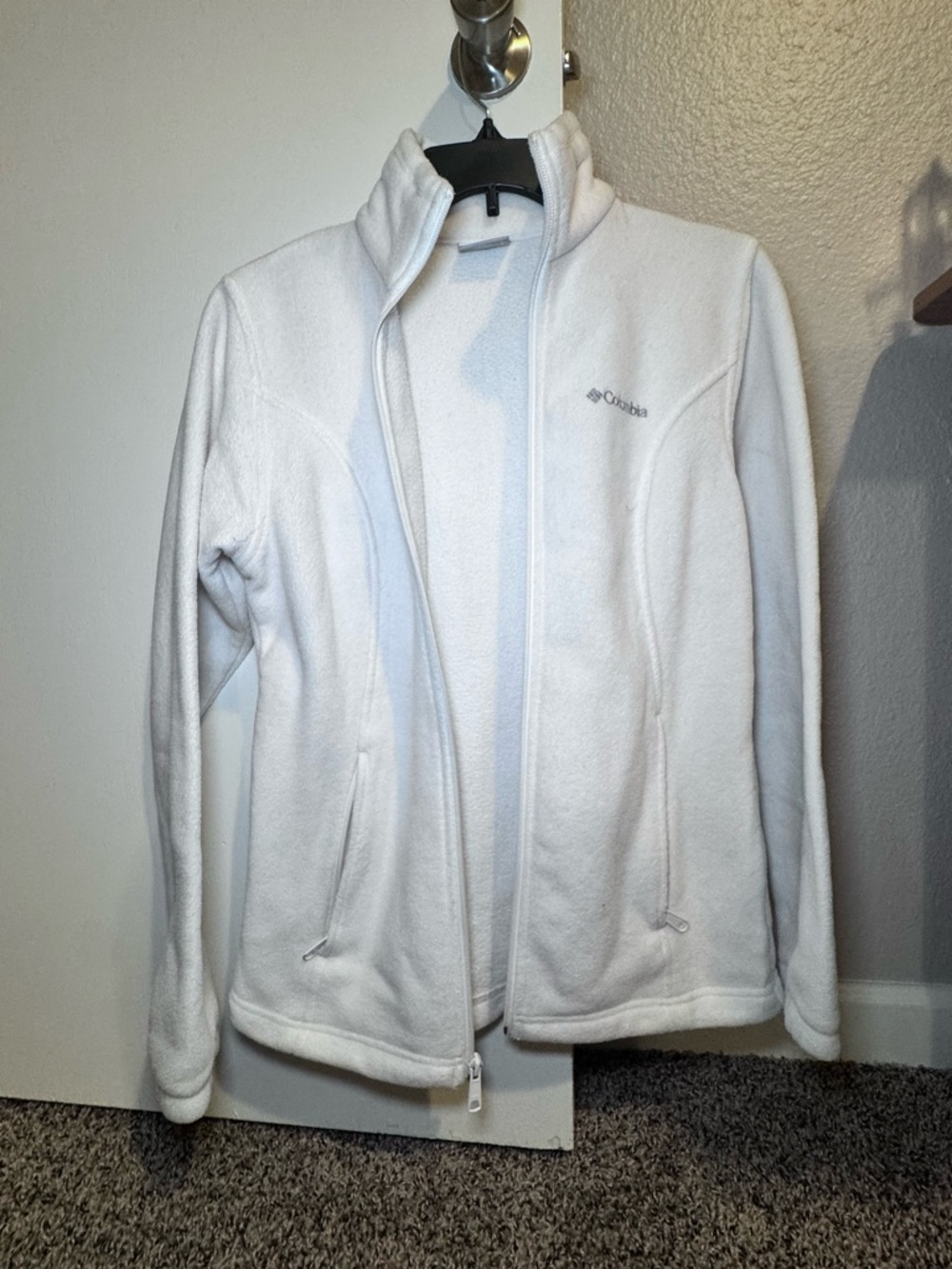Columbia Women's White Full-Zip Teddy Fleece Jacket